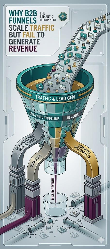 Why B2B Funnels Scale Traffic but Fail to Generate Revenue — The Semantic Disconnect